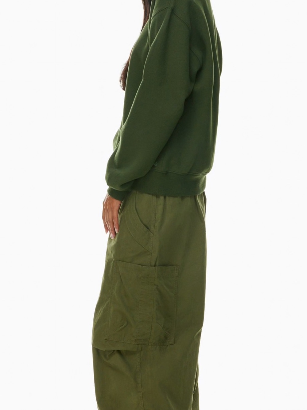 Aritzia Olive Green Crewneck Sweater - Picture 2 of 7